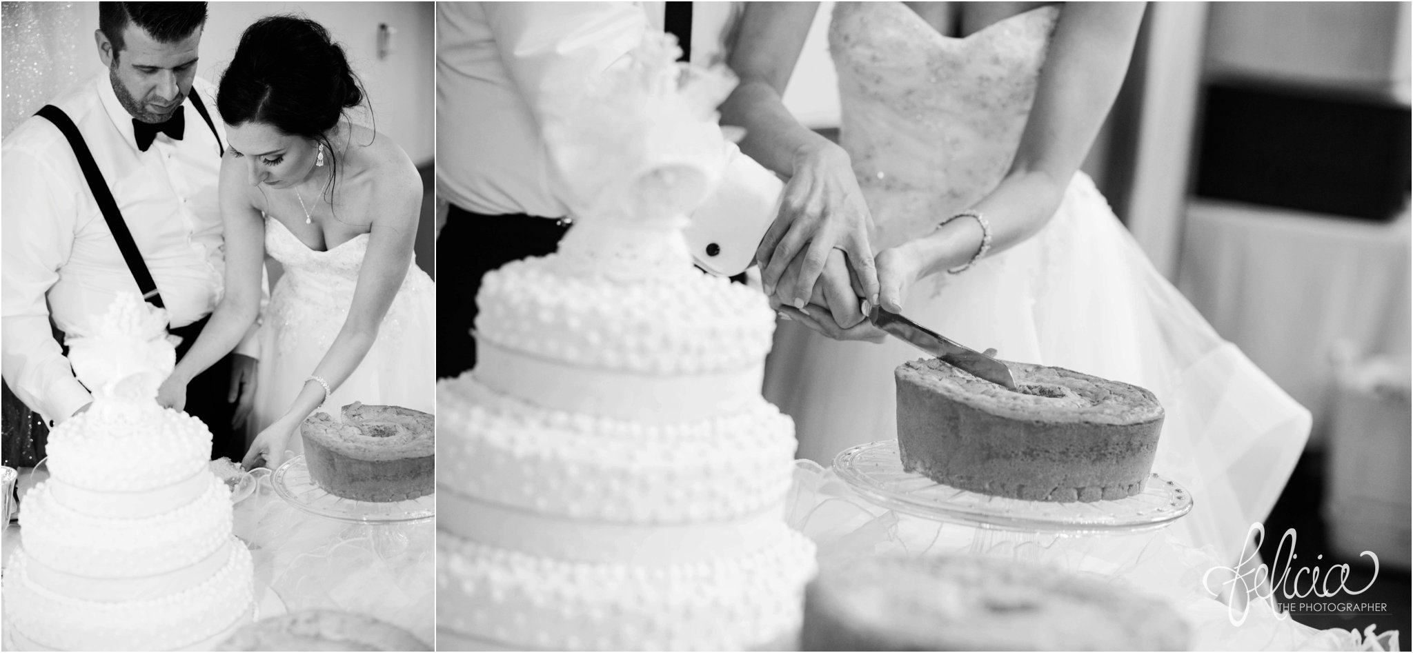 Grace and Holy Trinity Cathedral Wedding Photos | Cutting Cake | Kansas City | Images by www.feliciathephotographer.com