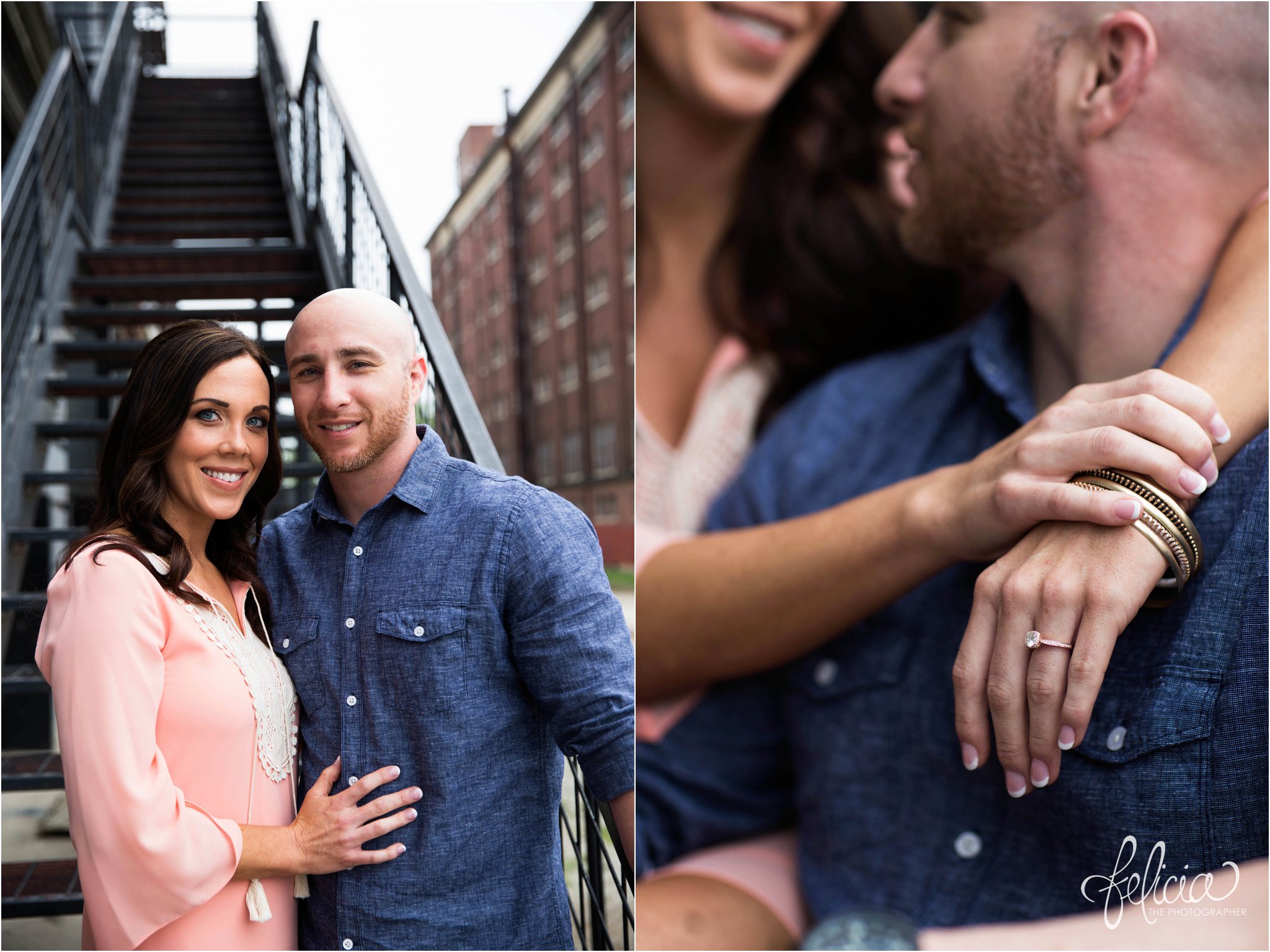 Industrial Engagement Photos | Pink and Blue | Kansas City Photographer | Images by www.feliciathephotographer.com