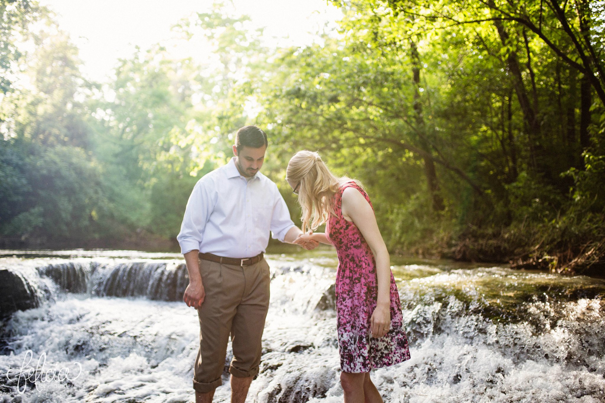 Creek Engagement Photos | Kansas City | Felicia the Photographer 