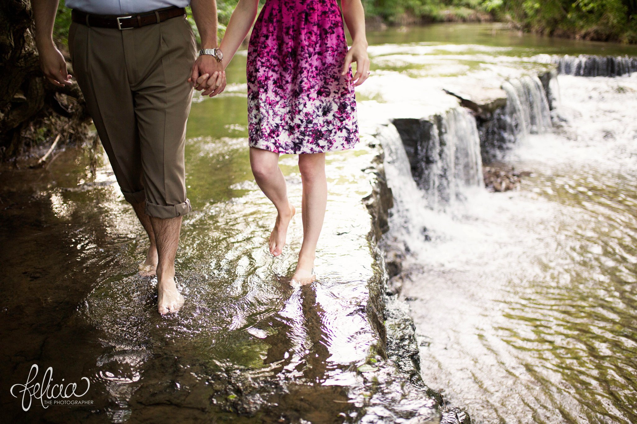 Creek Engagement Photos | Kansas City | Felicia the Photographer 