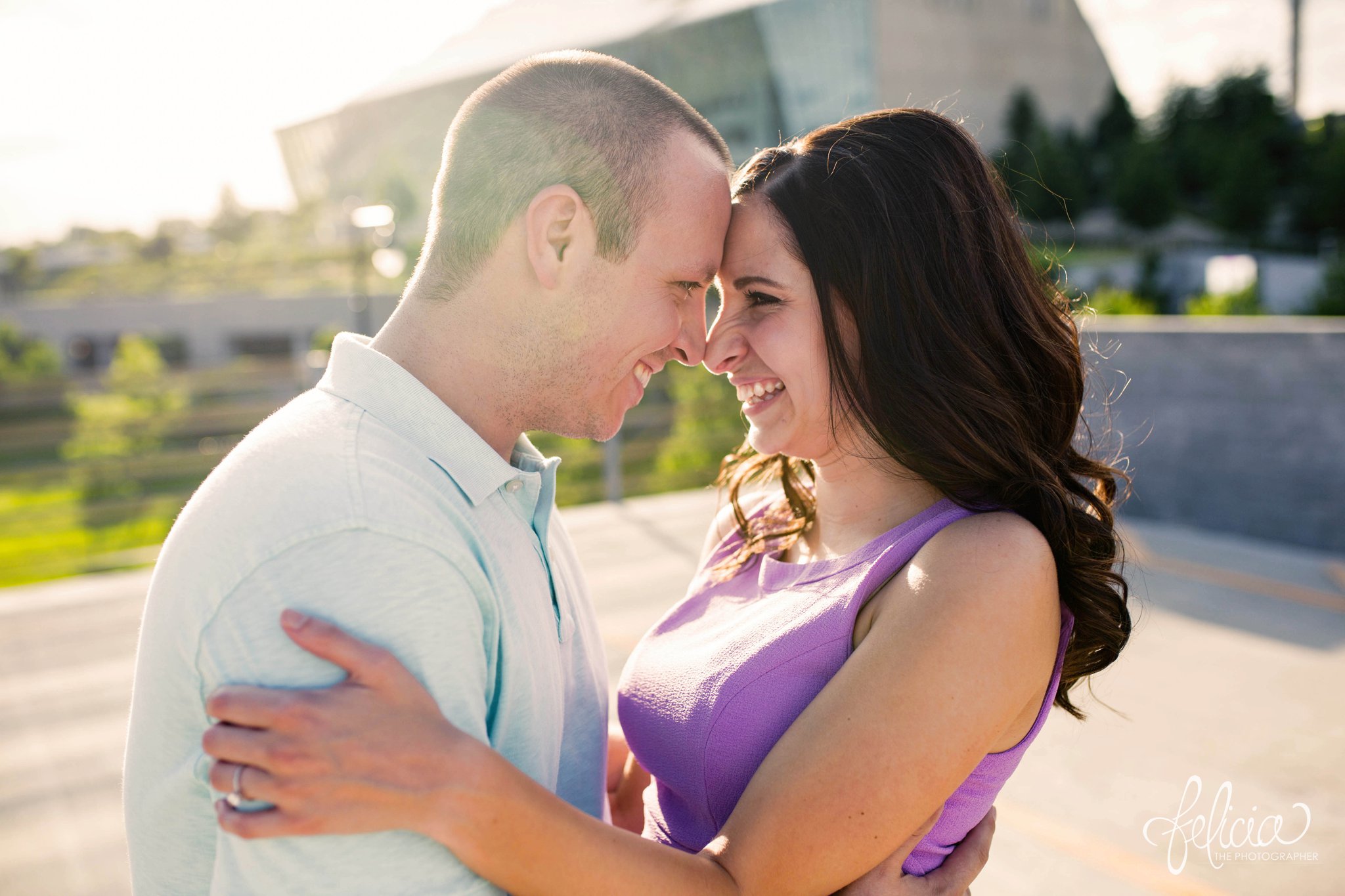 Downtown Kansas City Engagement Photos | Felicia The Photographer | Foreheads Together
