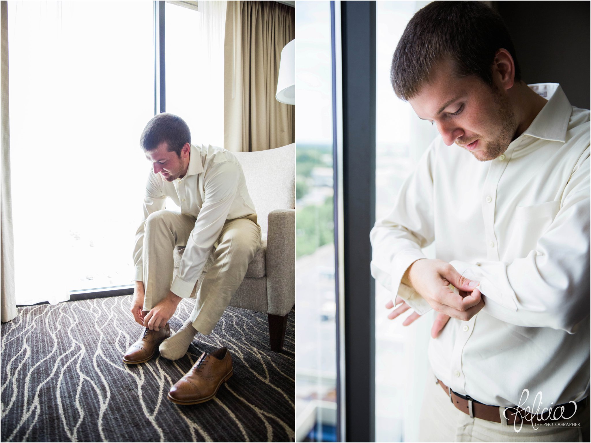 Linen and Brown | Felicia The Photographer | Groom Getting Ready | Kansas City