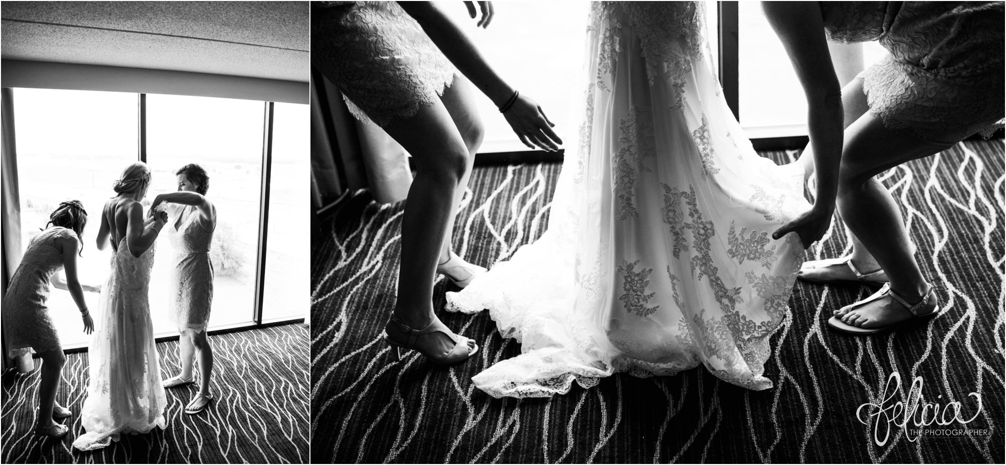 Bride Getting Ready | Candid | Black and White | Felicia The Photographer | Maggie Soterro Melanie | Kansas City