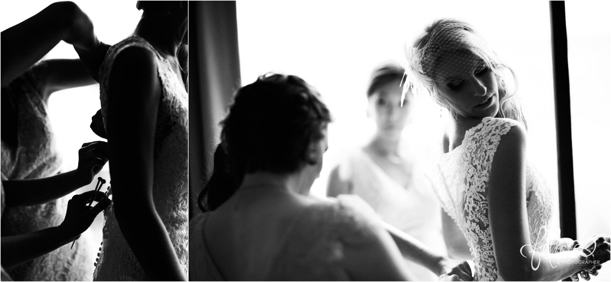 Bride Getting Ready | silhouette| Black and White | Felicia The Photographer | Maggie Soterro Melanie | Kansas City