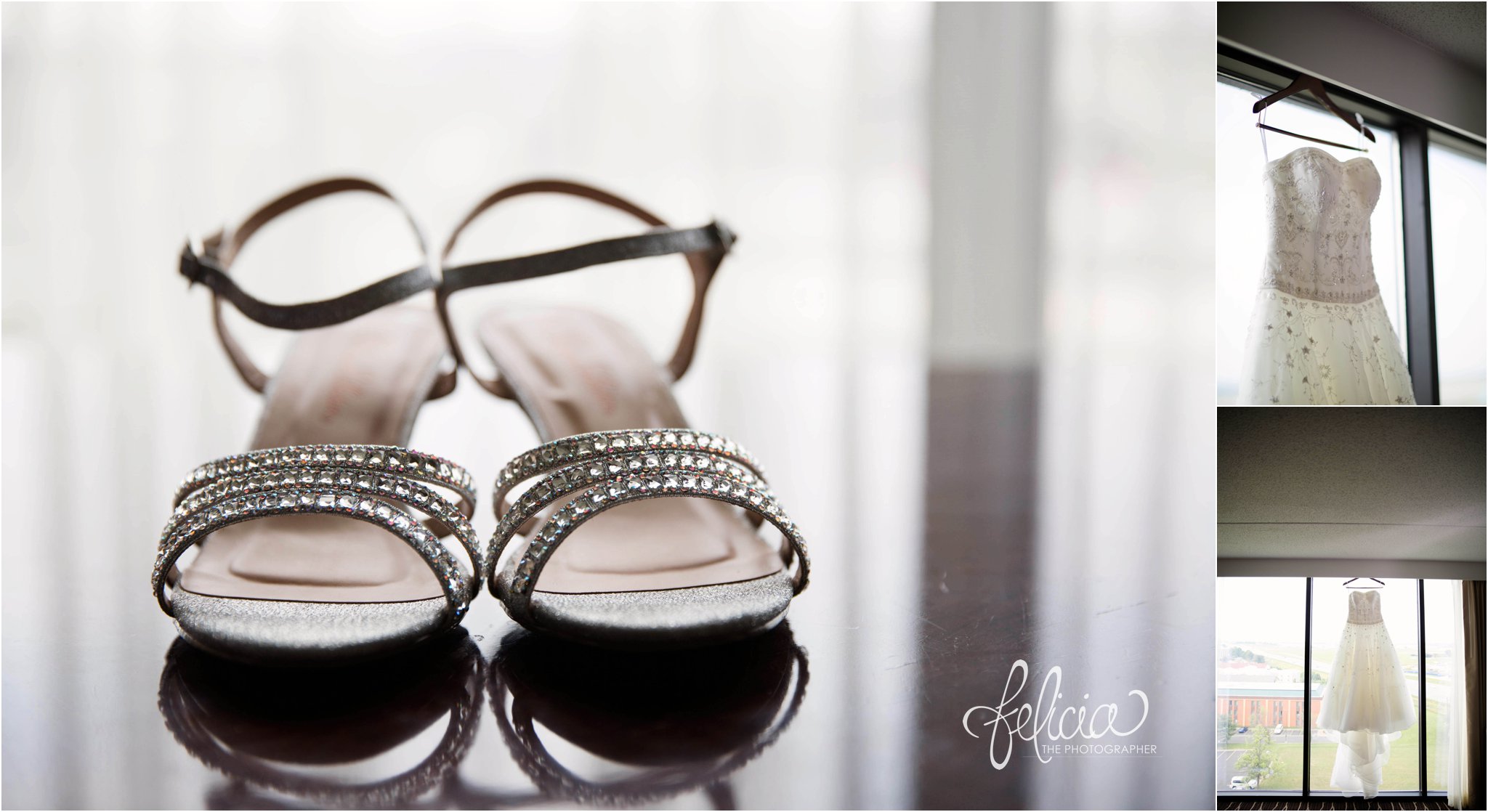 Hilton KCI Wedding | Girls Getting Ready | Felicia The Photographer | Black and White Getting Ready | Wedding Shoes