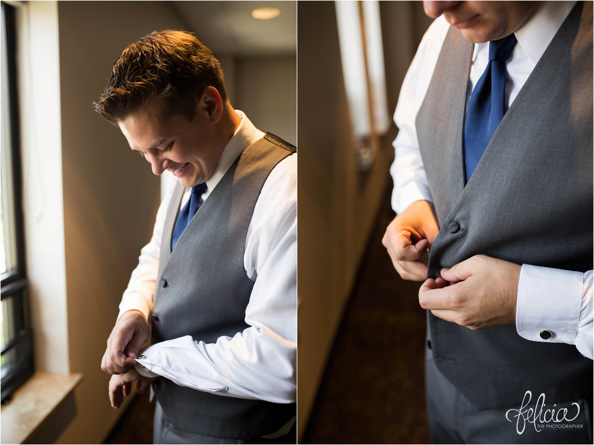 Hilton KCI Wedding | Girls Getting Ready | Felicia The Photographer | Black and White Getting Ready | Groom Getting Ready