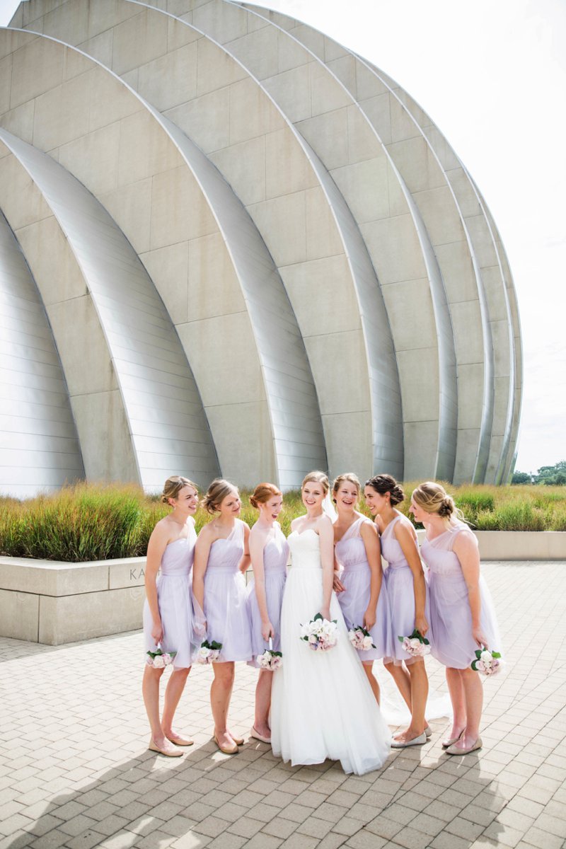 Kauffman Center Wedding Photos | Kansas City | Felicia The Photographer | Bride and bridesmaids casual