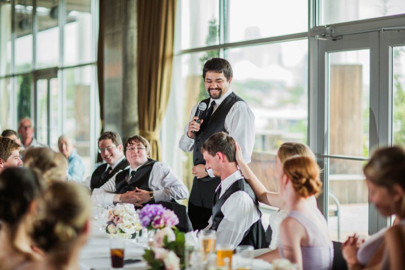 Boulevard Brewery Wedding Photos | Kansas City | Felicia The Photographer | Best Man Toast | Reception details