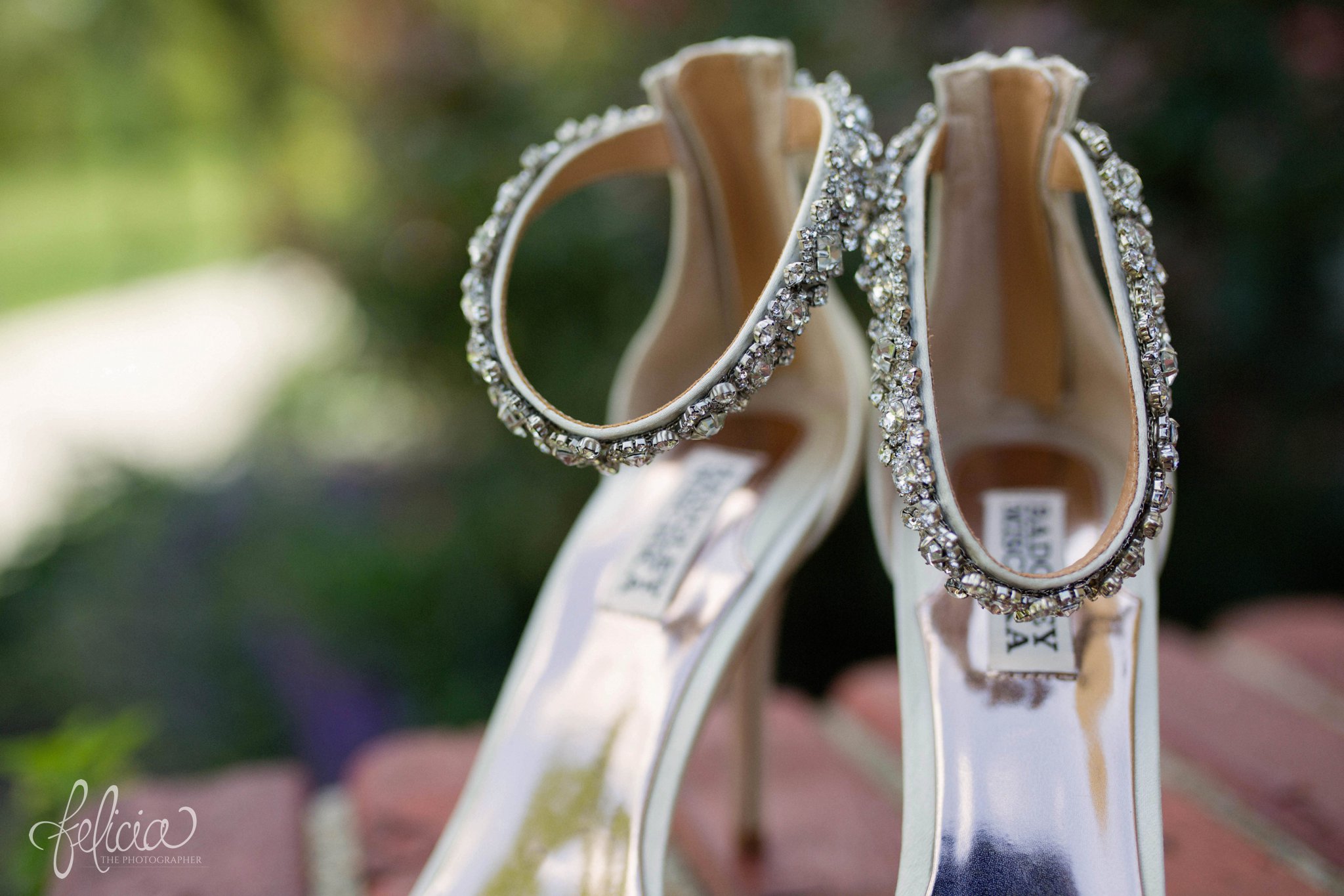 Wedding Shoes | Badgley Mischka | Pointy | Rhinestone | Ankle Strap Detail | Flash Heel | Kansas City | Felicia The Photographer
