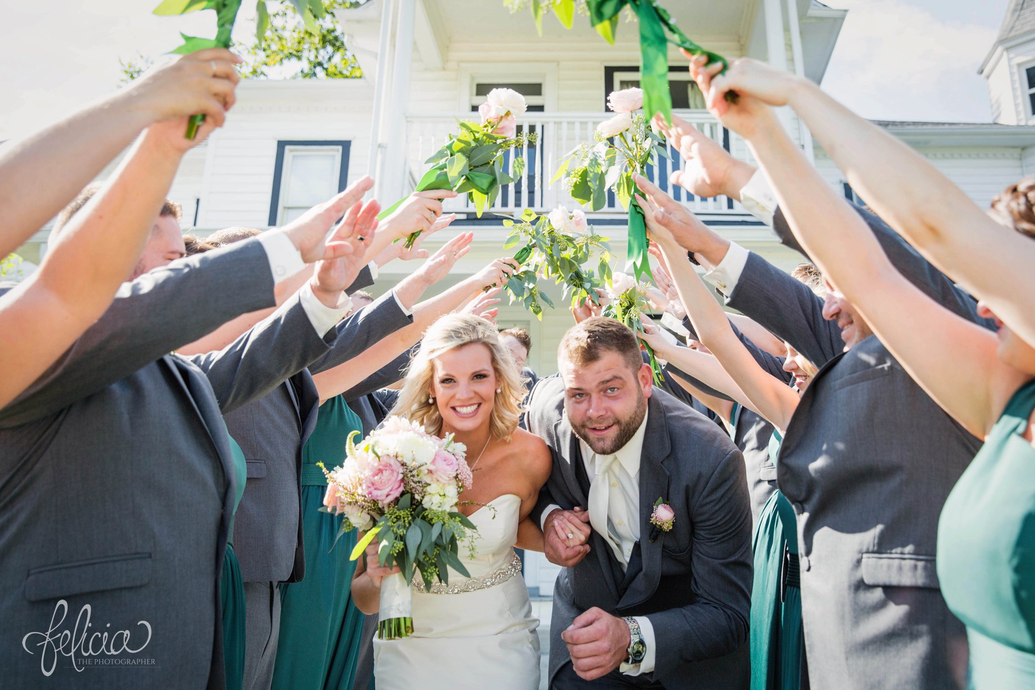 Bridal Party | Fun Shots | White Farmhouse | Victorian House | Eighteen Ninety | Kansas City Wedding Venue | Felicia The Photographer
