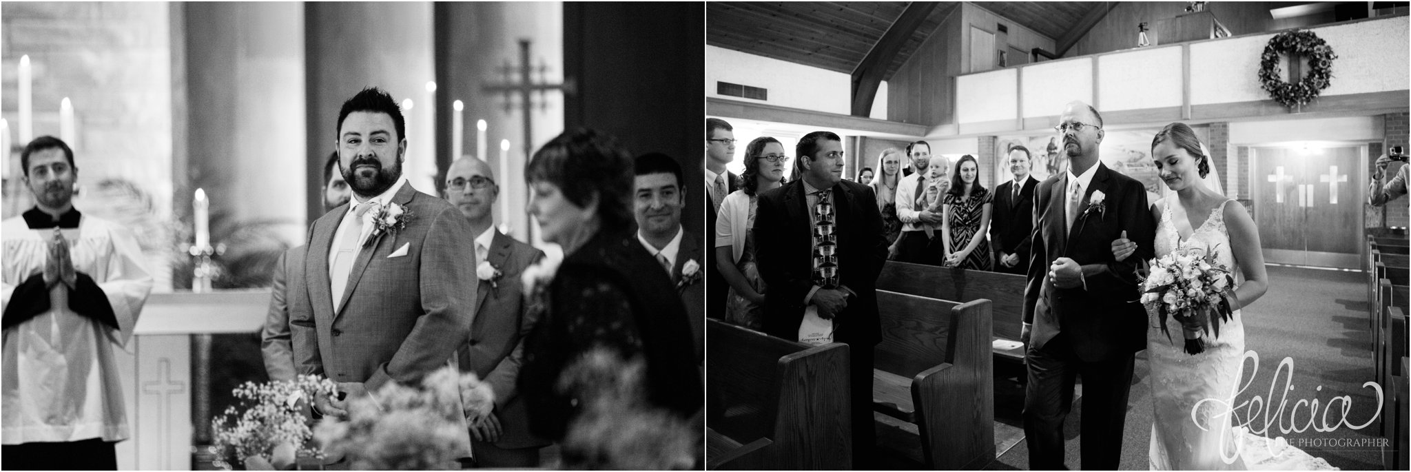 Black and White | Wedding | Wedding Photography | Wedding Photos | Travel Photographer | Images by feliciathephotographer.com | Wedding Ceremony | Sacred Heart Catholic Church | Father of the Bride | Walking Down the Aisle | Here Comes the Bride | Groom Reaction