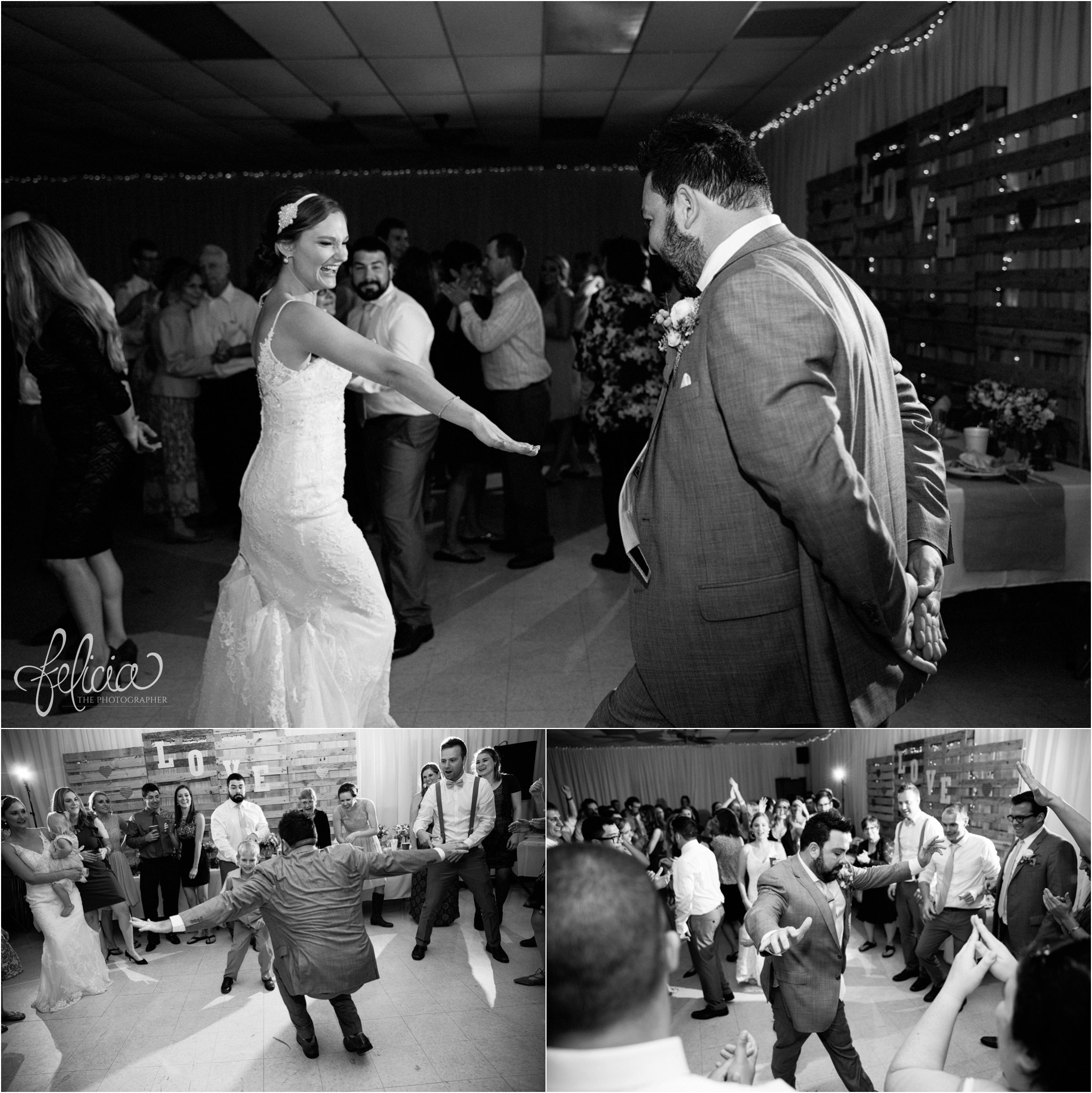 Black and White | Wedding | Wedding Photography | Wedding Photos | Travel Photographer | Images by feliciathephotographer.com | Kansas | Wedding Reception | Reception Activities | Dancing | Party | Candid 