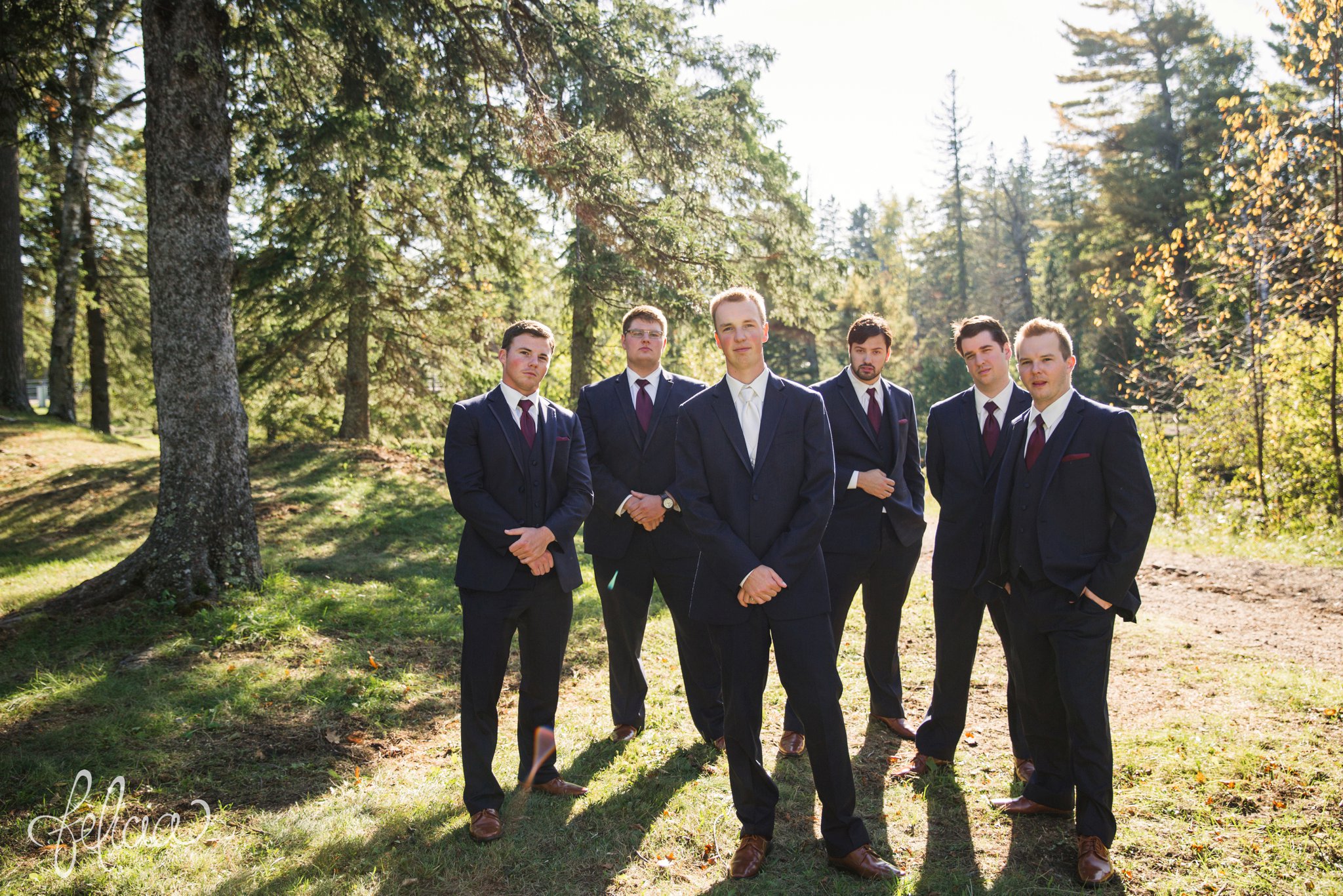 Wedding | Wedding Photography | Wedding Photos | Felicia the Photographer | Images by feliciathephotographer.com | Travel Photographer | Duluth | St. Benedict Church | Groomsmen Portrait | Nature Background | Crossed Arms | Strong Pose 