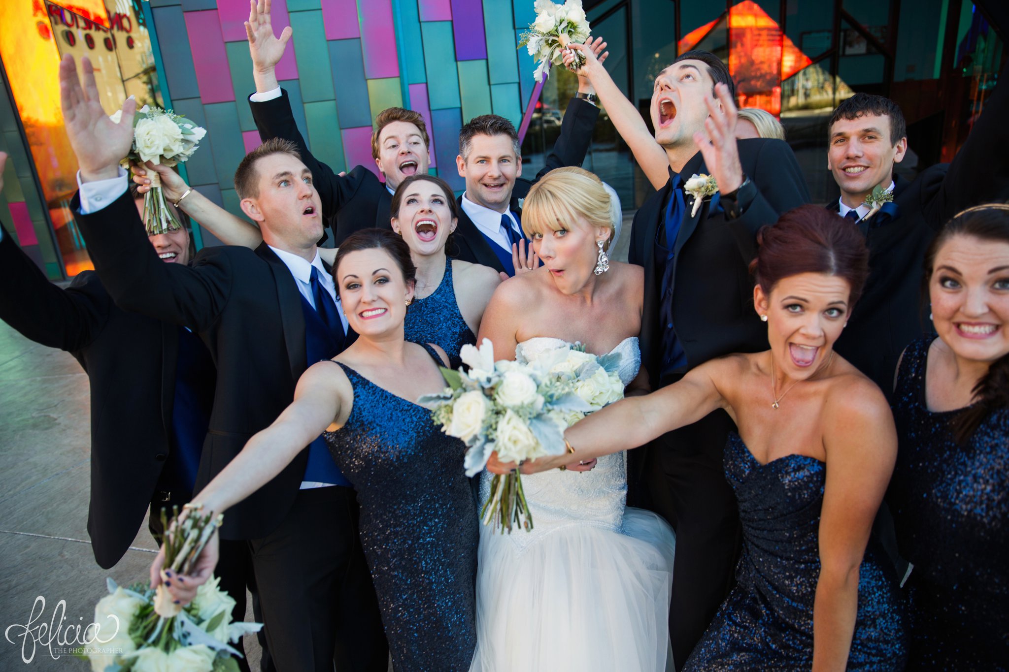 Navy and gold Wedding | Felicia the Photographer | Colorful Wedding Photos | Poppy and Clover | Essense of Australia | Sequins | Mismatch | White Roses | Dusty Miller | Candid Bridal Party