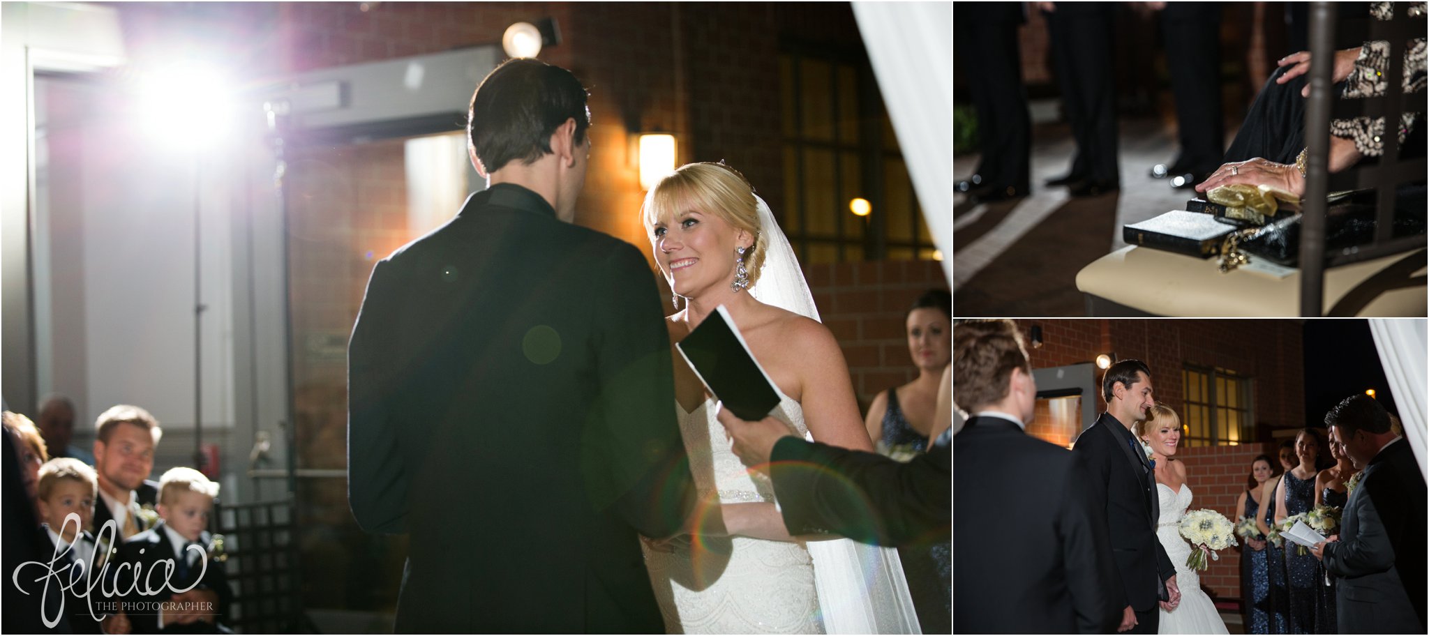 Navy and Gold Wedding Photos | Noahs Event Venue | Night Ceremony | Vows