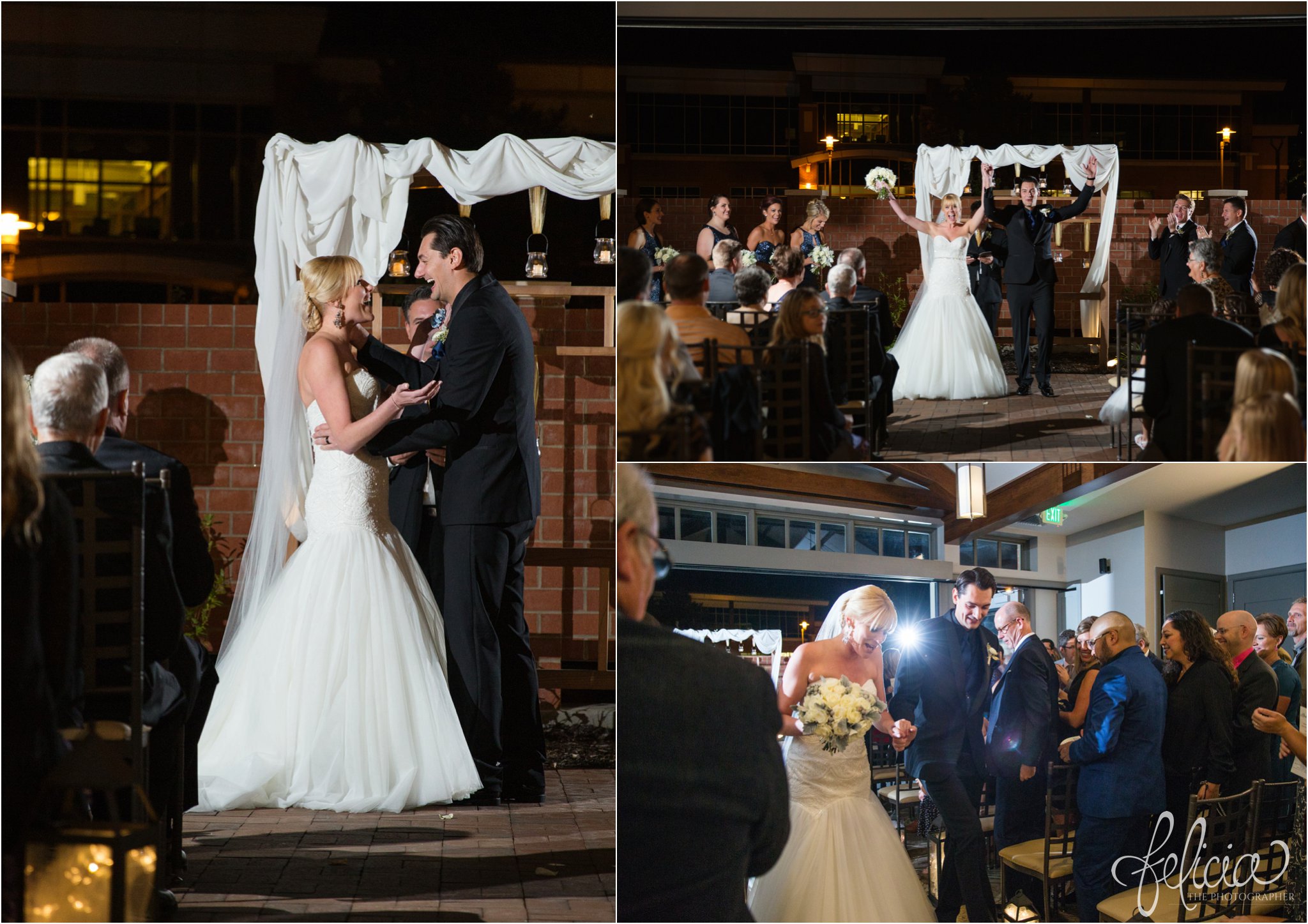 Navy and Gold Wedding Photos | Noahs Event Venue | Night Ceremony | Husband and Wife