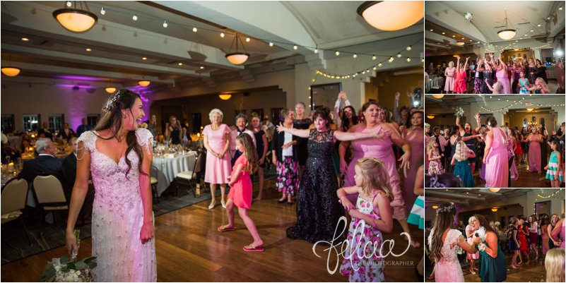 Lake Quivira Country Club | Wedding Reception | Bouquet Toss | Kansas City | Felicia The Photographer