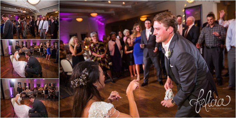 Lake Quivira Country Club | Wedding Reception | Garter Toss | Kansas City | Felicia The Photographer