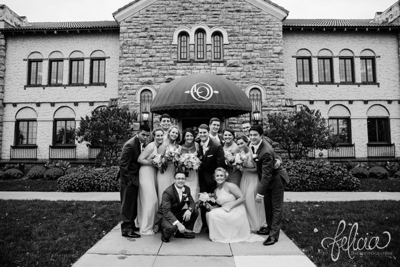 Lake Quivira | Outdoor Ceremony | Bridal Party | Black and White | Kansas City | Felicia The Photographer