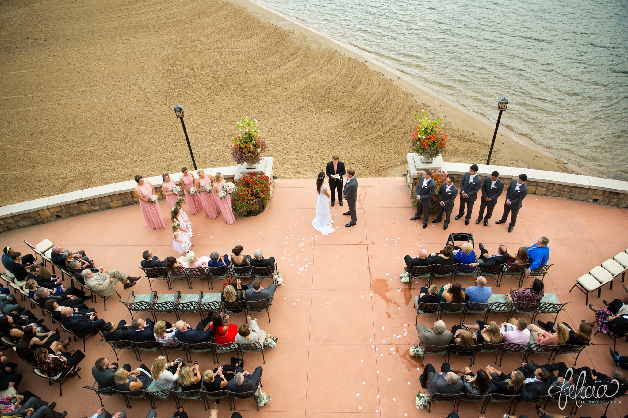 Lake Quivira | Outdoor Ceremony | Aerial Shot | Kansas City | Felicia The Photographer