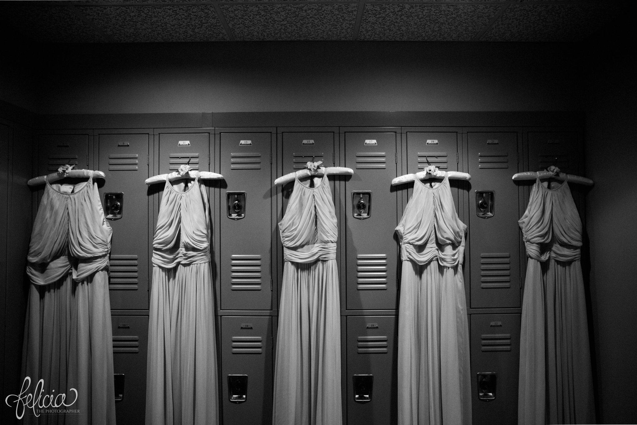 Wedding Details | Lockers | Photography | Black and White | Getting Ready | Bridesmaid Dresses | Kansas City | Felicia The Photographer