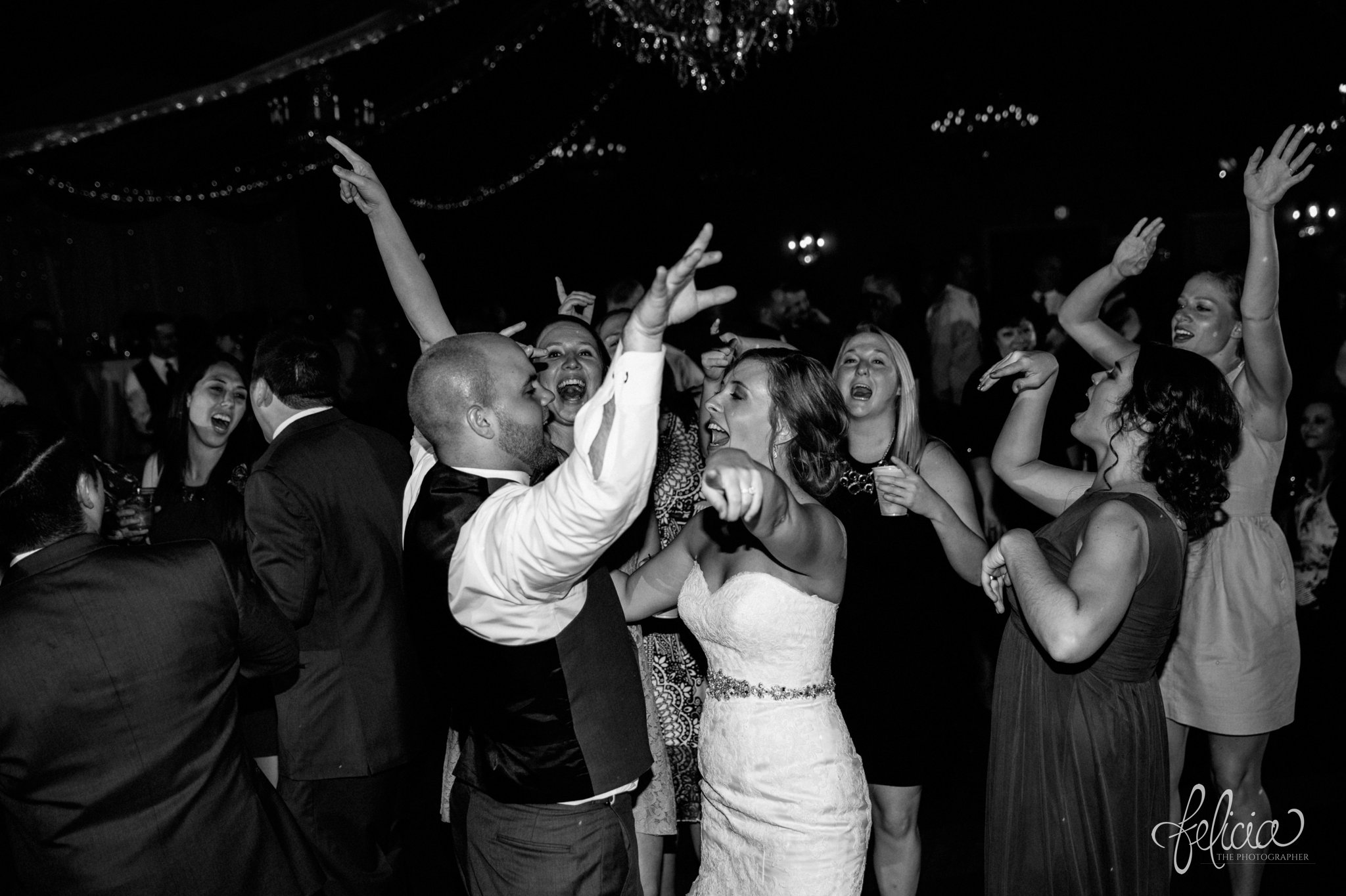 black and white | weddings | wedding photography | wedding photos | images by feliciathephotographer.com | St. Francis Xavier Church | Moila Country Club | autumn wedding | fall wedding | fall colors | harvest | purple and orange | Kansas City | St. Joseph | harvest inspiration | reception activities | Memory Maker Productions | dance floor | candid | bride and groom 