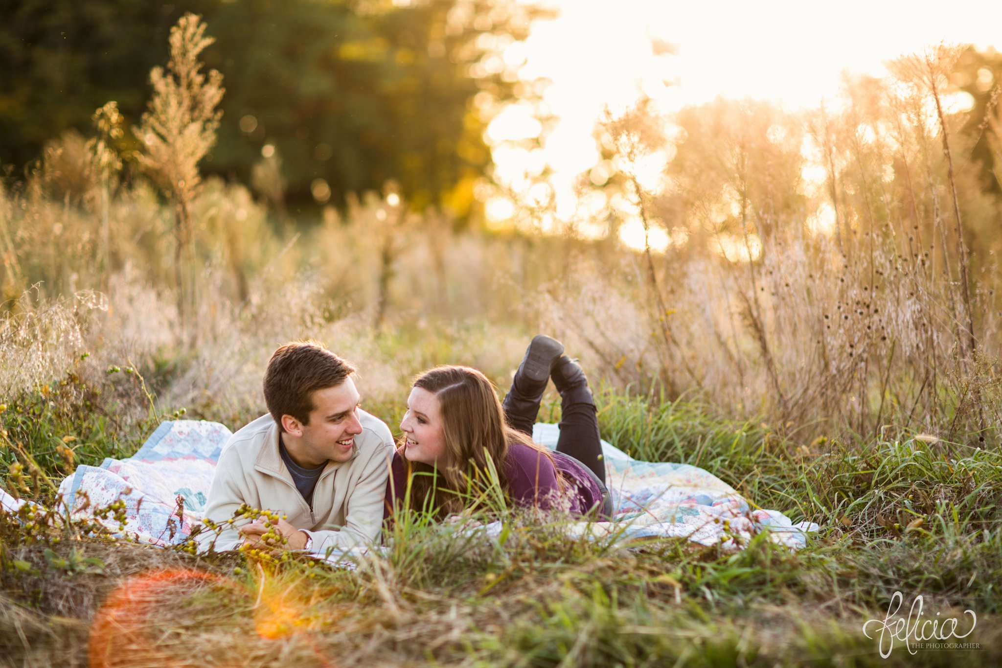 engagement photos | fall engagement photos | engagement photography | Felicia the Photographer | images by feliciathephotographer.com | Sun Flare | Farm | Nature| Golden Hour | Picnic | Reading Letters | Love Note | Candid | Laying in a Field 