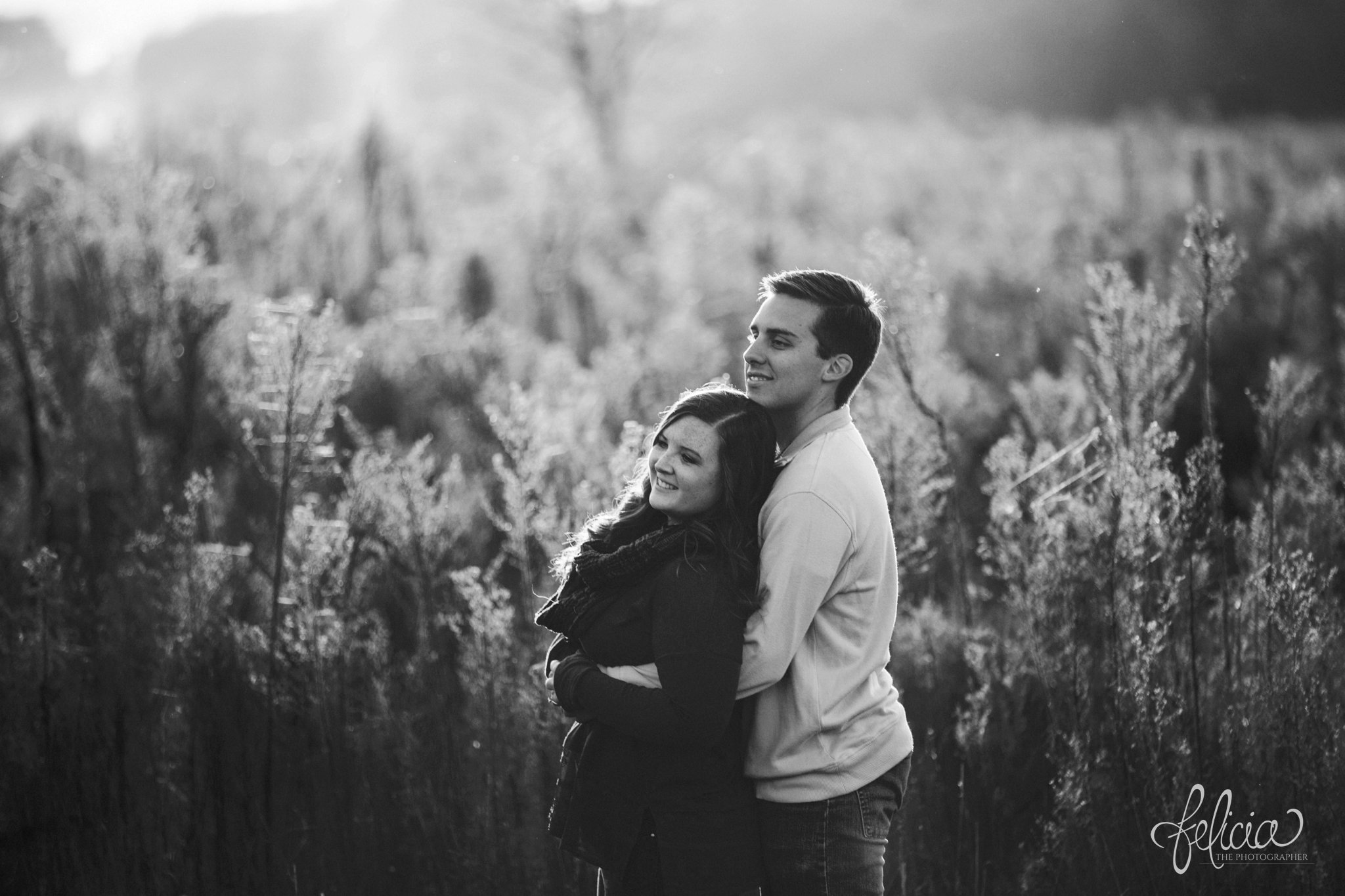 Black and White | engagement photos | fall engagement photos | engagement photography | Felicia the Photographer | images by feliciathephotographer.com | Sun Flare | Farm | Nature| Golden Hour | Cuddling