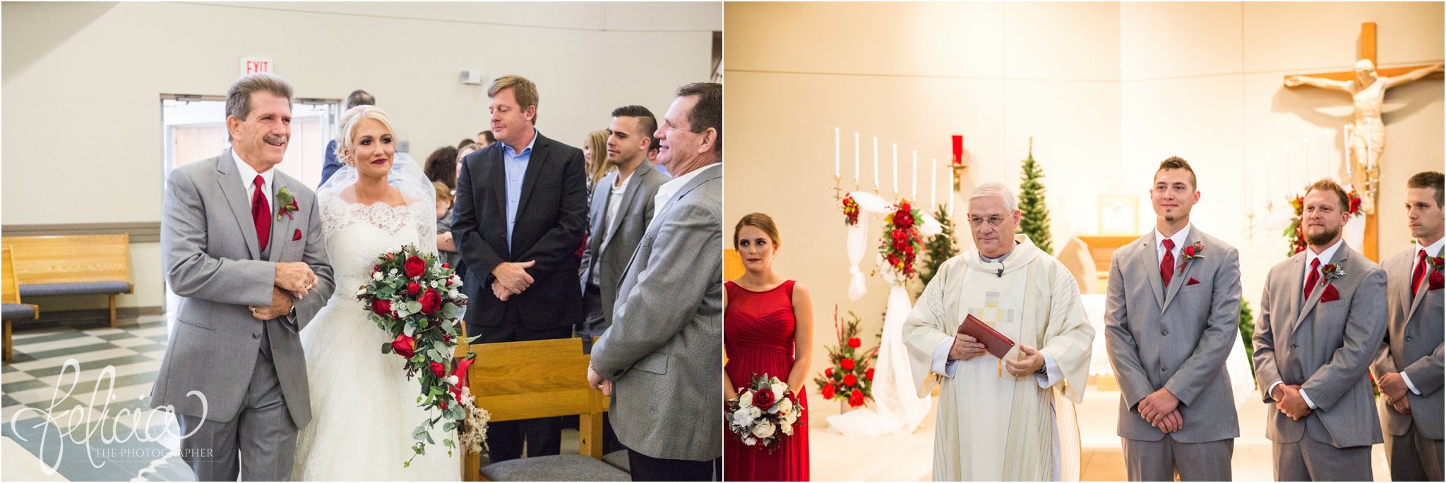 wedding | wedding photography | wedding photos | Kansas City | St. Patrick's Catholic Church | Hawthorne House | images by feliciathephotographer.com | crimson wedding | Christmas Wedding | candid | ceremony | father with bride | walking down the aisle | groom first look 