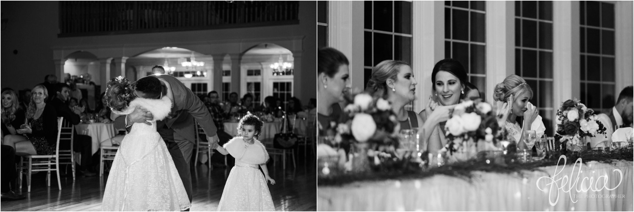 black and white | wedding | wedding photography | wedding photos | Kansas City | Hawthorne House | images by feliciathephotographer.com | crimson wedding | Christmas Wedding | groom and flower girl | dance floor | wedding reception | wedding party 