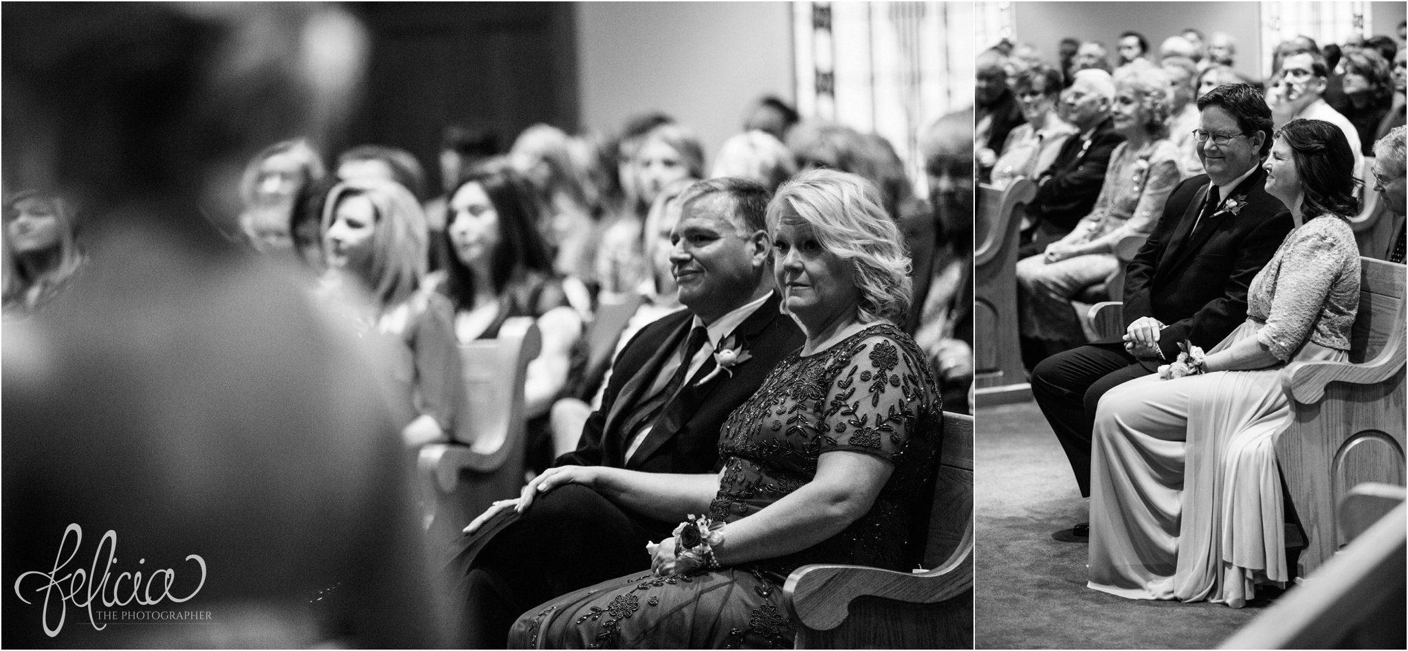black and white | wedding | wedding photos | industrial | Rumely Event Space | wedding photography | images by feliciathephotographer.com | West Bottoms | wedding ceremony | The Providence Baptist Church | emotions | wedding guest reactions | mother and father of bride | mother and father of groom 
