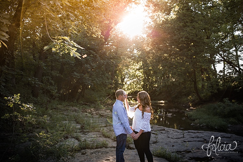 images by feliciathephotographer.com | engagement photographer | kansas farm | country | golden hour | sunset | romantic | true love | southern belle | green | trees 