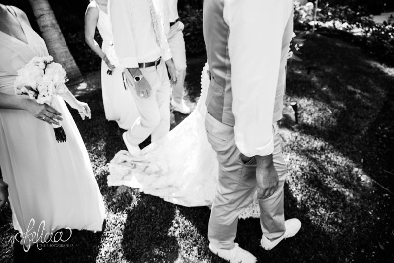 images by feliciathephotographer.com | Destination Beach Wedding | Mexico Resort | Photography | Azul Sensatori | details | walking | vest | lace dress | bouquet | holding hands | bridal party