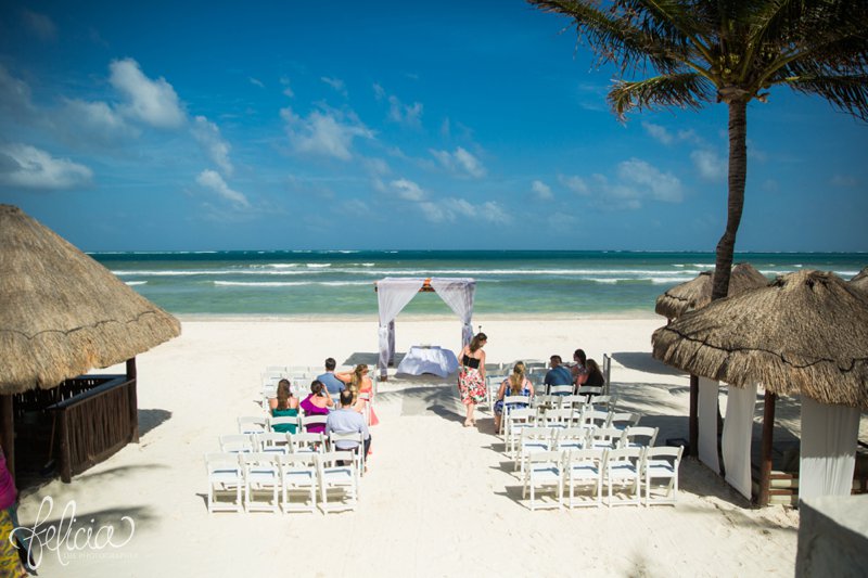images by feliciathephotographer.com | Destination Beach Wedding | Mexico Resort | Photography | Azul Sensatori | ocean waves | canopy | palm trees | blue skies | location | ceremony 