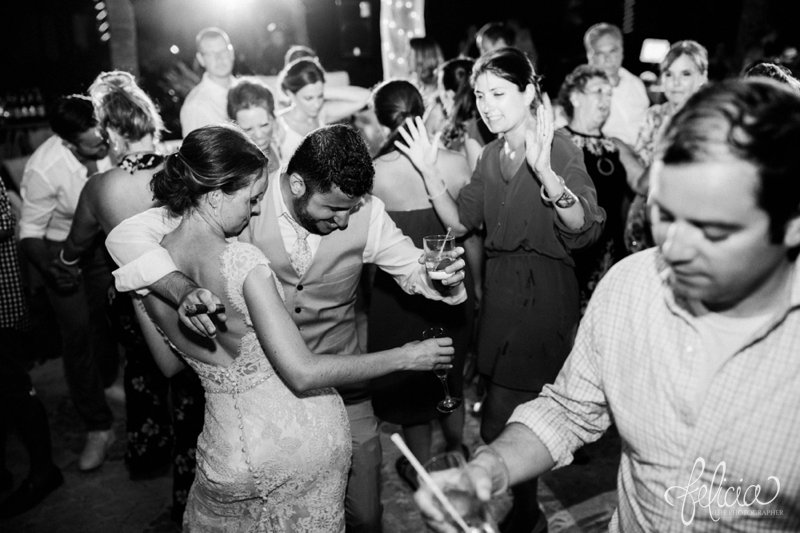 images by feliciathephotographer.com | Destination Beach Wedding | Mexico Resort | Photography | Azul Sensatori | black and white | party | dance floor | bride | groom | reception | celebration 