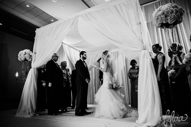 images by feliciathephotographer.com | destination wedding photographer | westin north shore | Chicago botanical gardens | black and white | ceremony | chuppah | flowers | vows | sentimental | 
