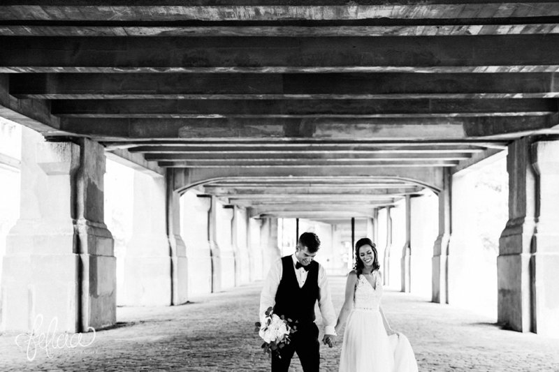 images by feliciathephotographer.com | wedding photographer | kansas city missouri | industrial | romantic | neutral | black and white | portraits | industrial | laughter | joyful | lace dress | bride | groom 