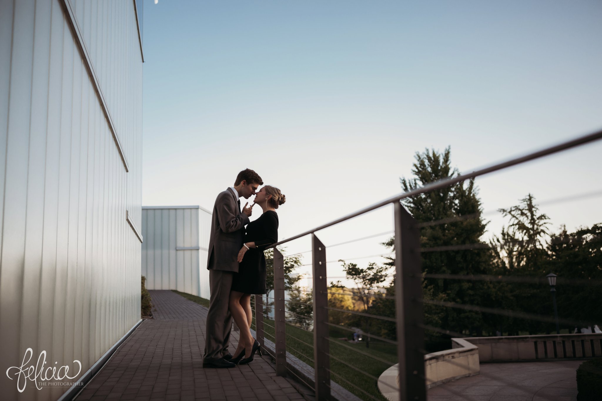 images by feliciathephotographer.com | wedding photographer | kansas city missouri | engagement | golden hour | sunset | romantic | classy | contrast | trees | nelson atkins | 