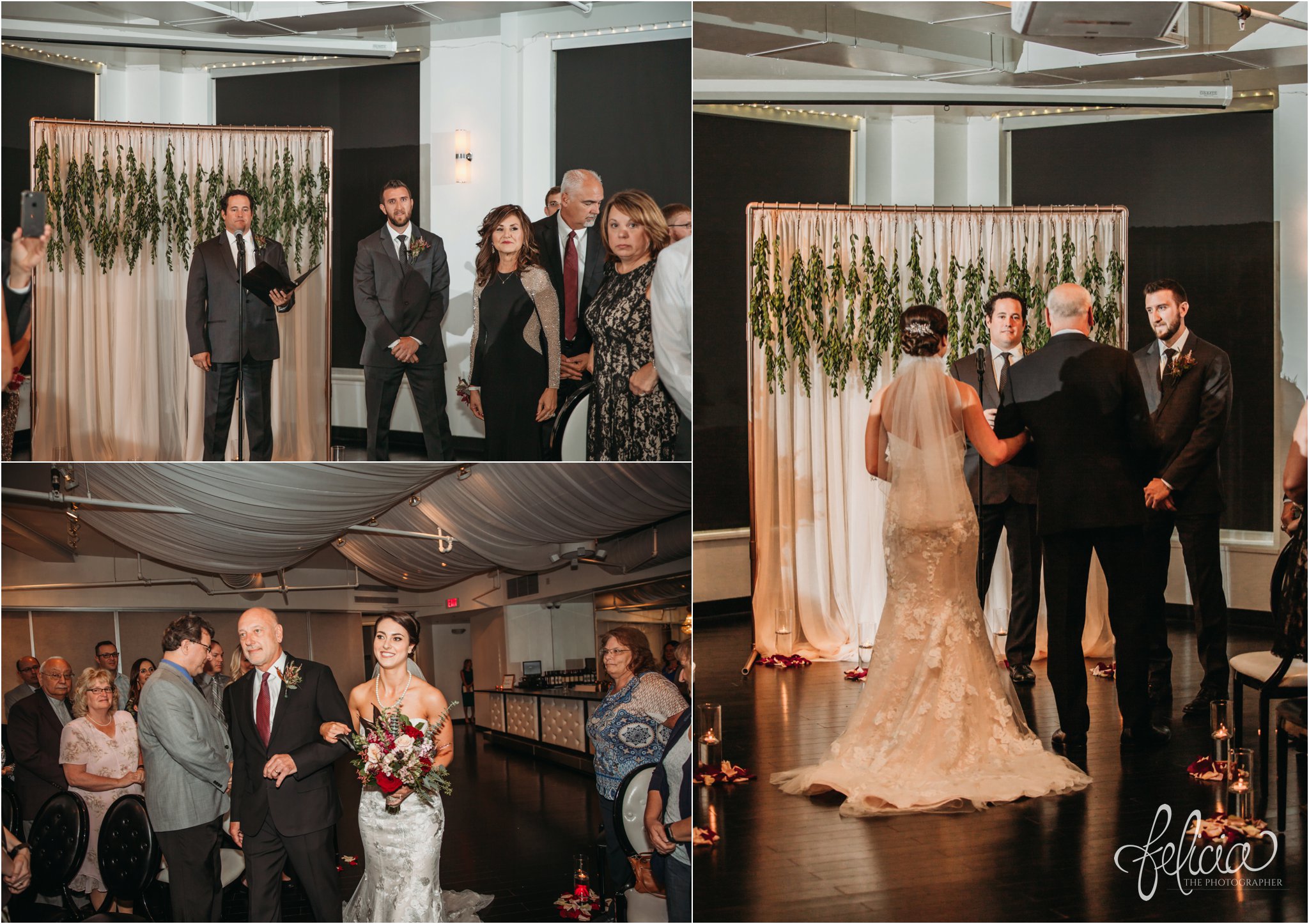 images by feliciathephotographer.com | wedding photographer | kansas city | ceremony | walking down the aisle | giving away the bride | plaza venue | 