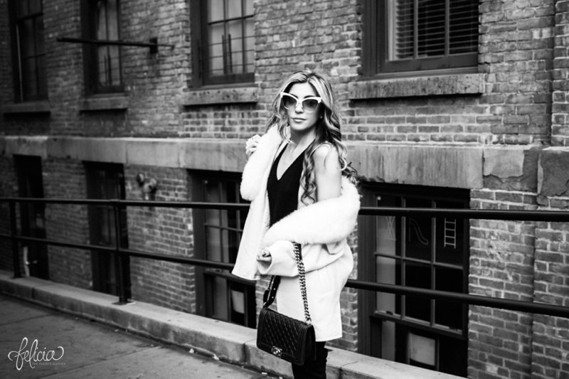 images by feliciathephotographer.com | new york city | fashion influencer photographer | headshots | eye wear | street style | gina marie hairstylist | chanel | black and white | 