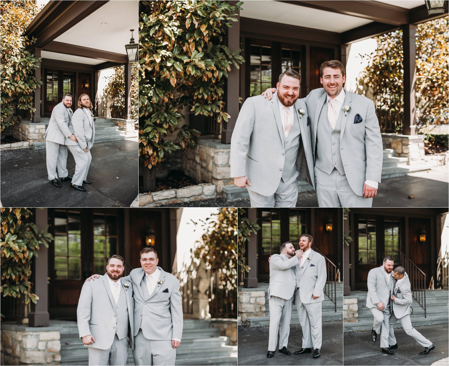  images by feliciathephotographer.com | destination wedding photographer | spring time | carriage club | exclusive | groomsmen | silly | funny portraits | grey suits | jos a bank | pink ties | best friends | laughter | 