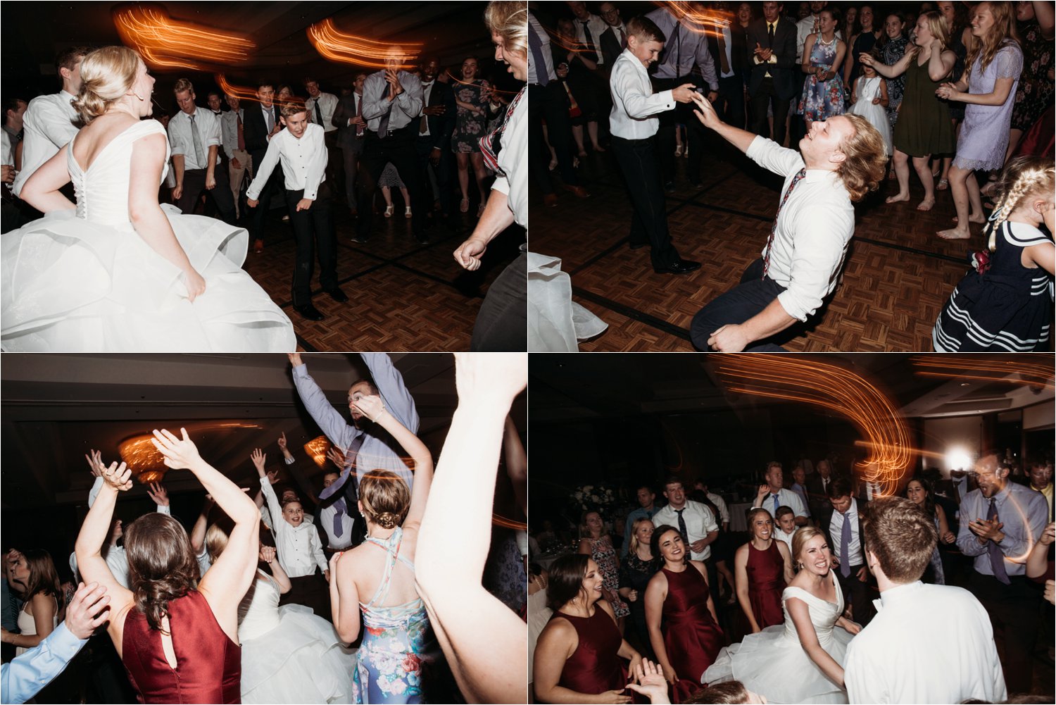  images by feliciathephotographer.com | destination wedding photographer | kansas city | summertime | classic | dance floor | party | dj lights | laughter | singing | bride and groom | 