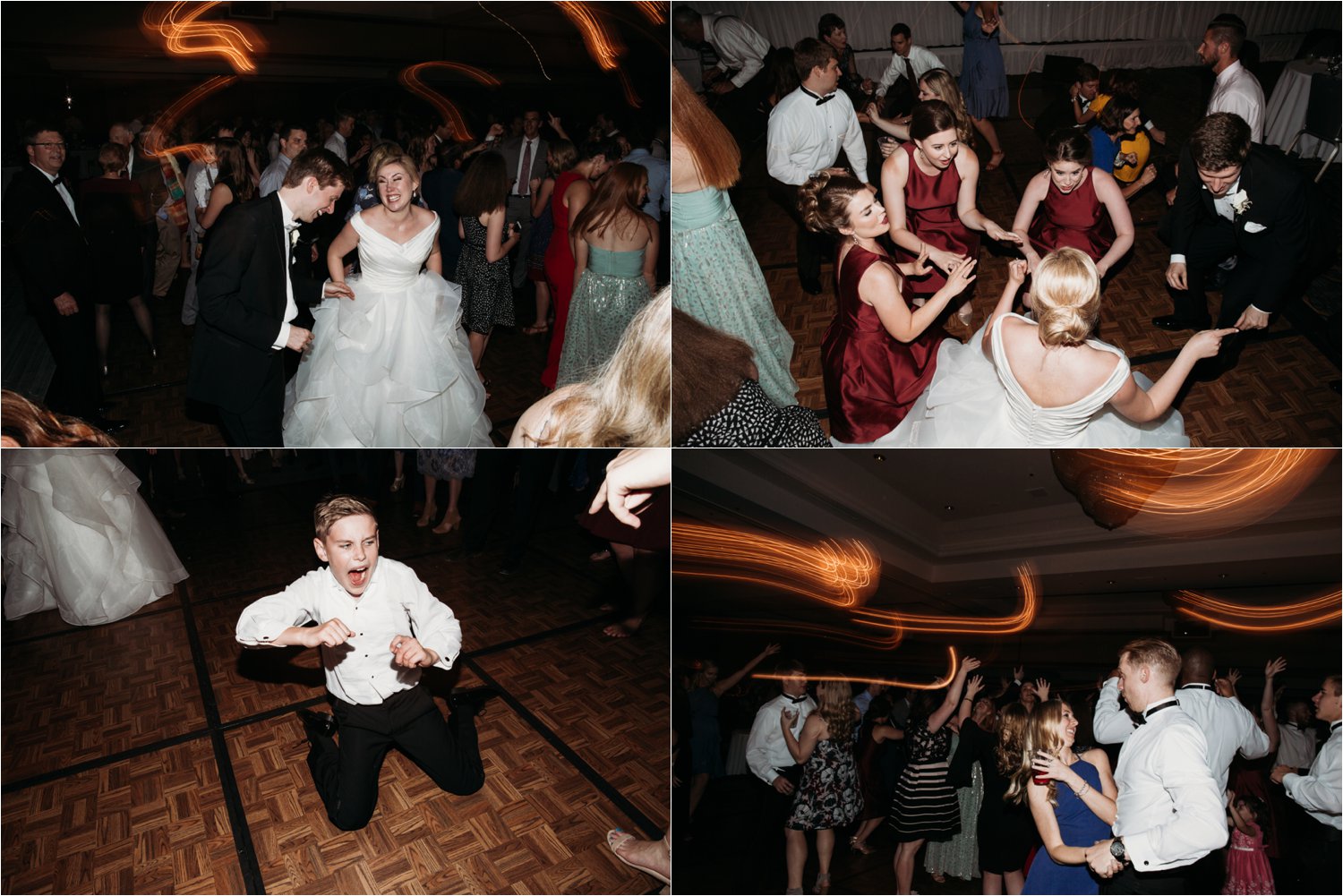   images by feliciathephotographer.com | destination wedding photographer | kansas city | summertime | classic | dance floor | party | dj lights | laughter | singing | bride and groom | 