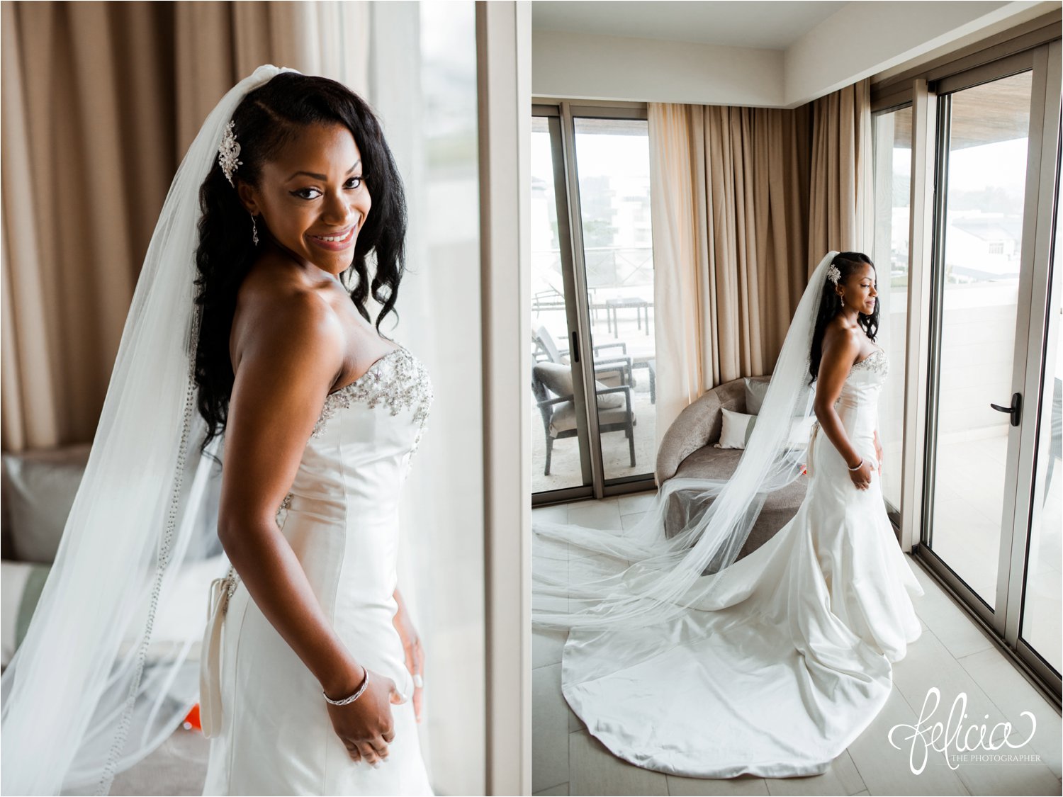   images by feliciathephotographer.com | destination wedding photographer | st lucia | l&s travel | the Royalton | getting ready | putting on the dress | details | beaded bodice | kleinfeld | satin | natural makeup | 