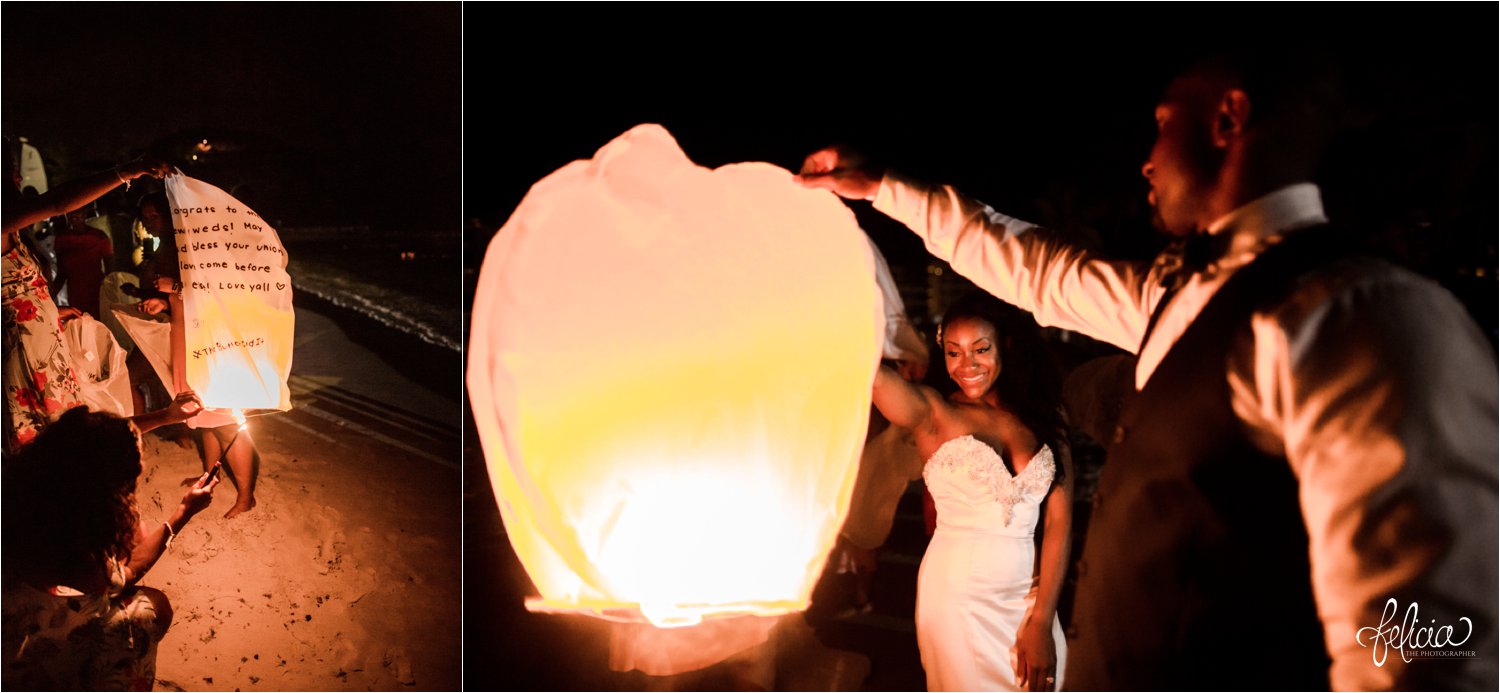   images by feliciathephotographer.com | destination wedding photographer | st lucia | l&s travel | the Royalton | reception | details | floating lanterns | romantic | love letters | night on the beach | 
