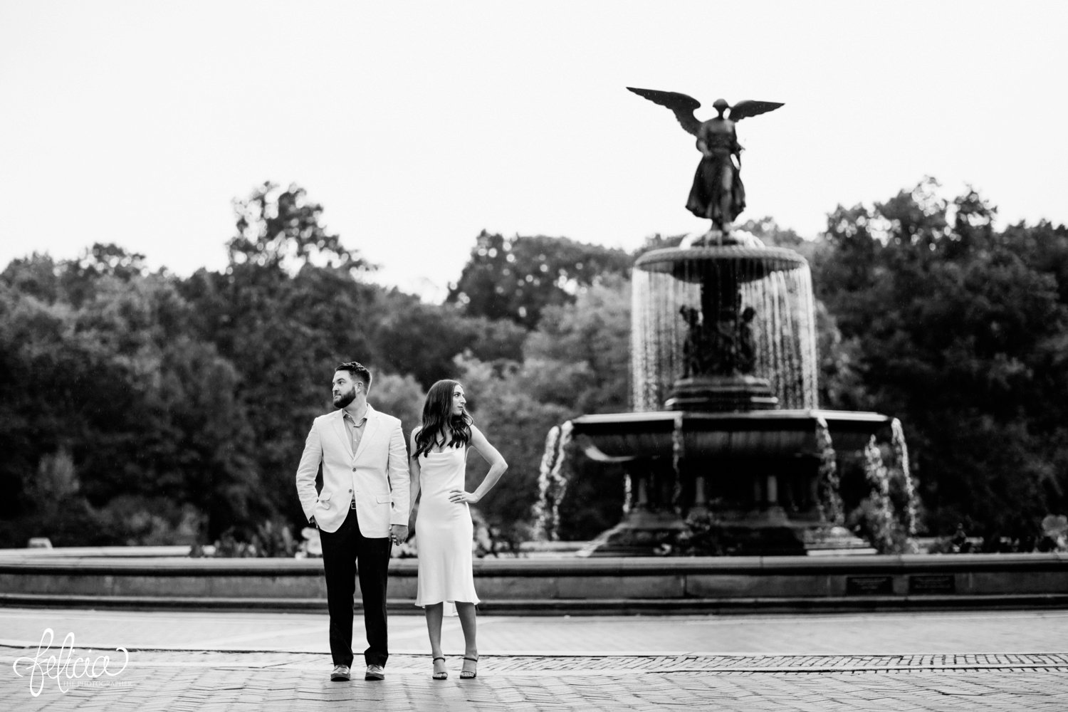 images by feliciathephotographer.com | destination wedding photographer | elopement | new york city | second look | bethesda | central park | detailed ceiling | architecture | romantic | classic | cowl neck dress | fountain | black and white | 