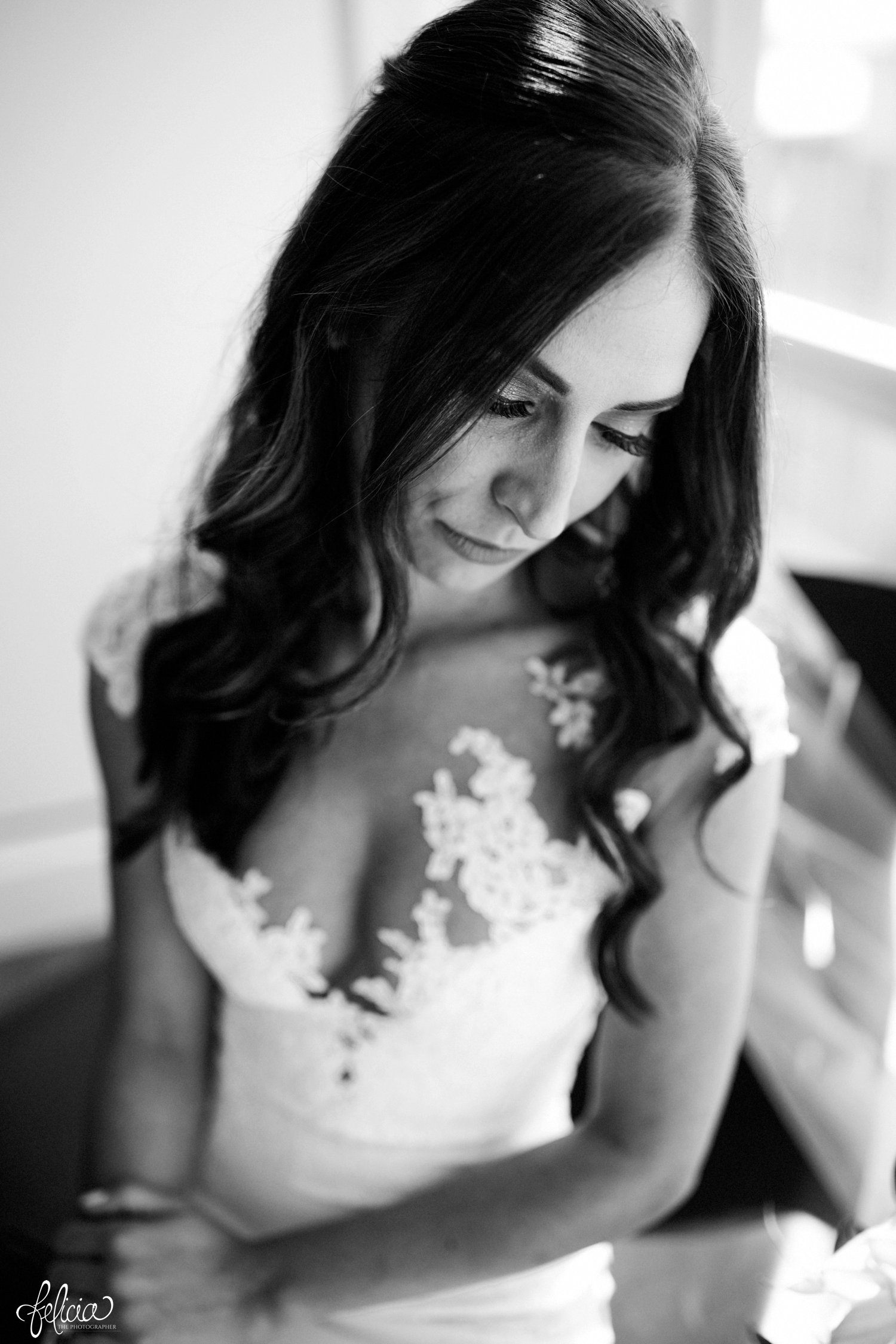 images by feliciathephotographer.com | destination wedding photographer | new york city | details | classic | shoes | pre ceremony | getting ready | kimpton ink48 hotel | putting on the dress | lace detail | open back | nordstrom | pronovias | black and white |