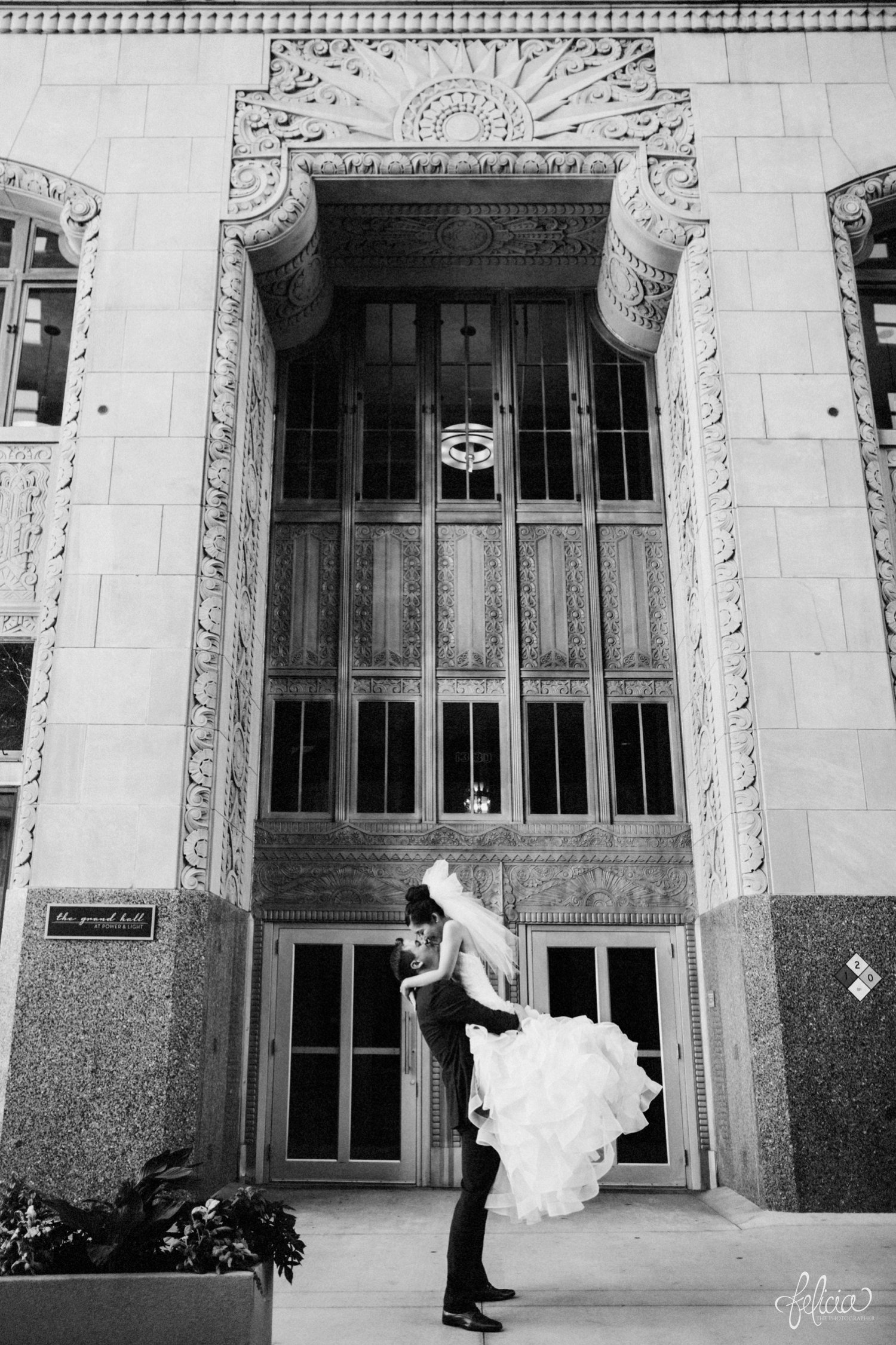 images by feliciathephotographer.com | destination wedding photographer | the grand hall at power and light | kansas city | missouri | downtown | glamorous | multicultural | posh bridal | mr and mrs | romantic | couple portrait | 