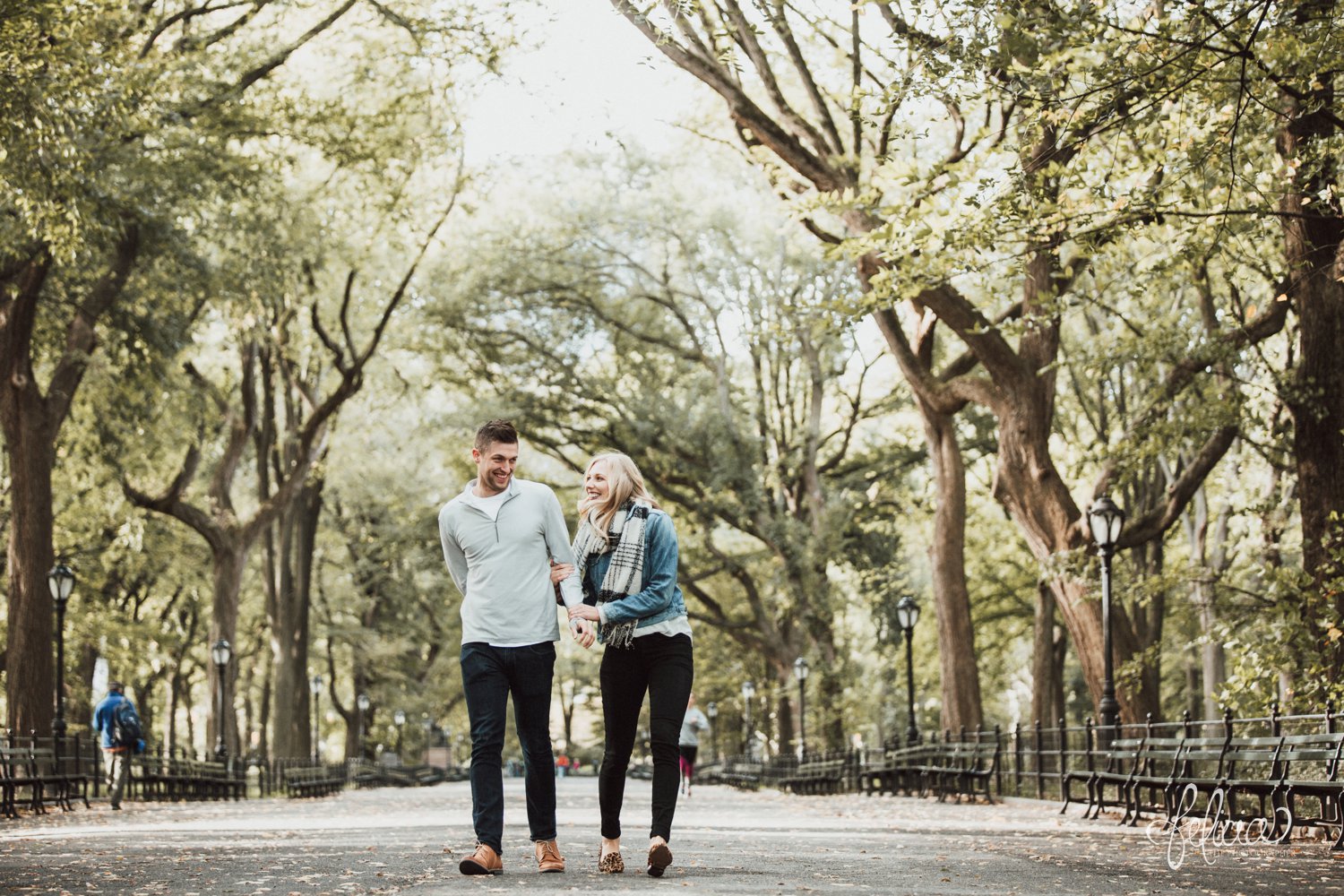 images by feliciathephotographer.com | destination wedding photographer | engagement | new york city | central park | casual | classic | true love | romantic | diamond ring | urban | joyful | cheetah shoes | scarf | sweet | trees | 