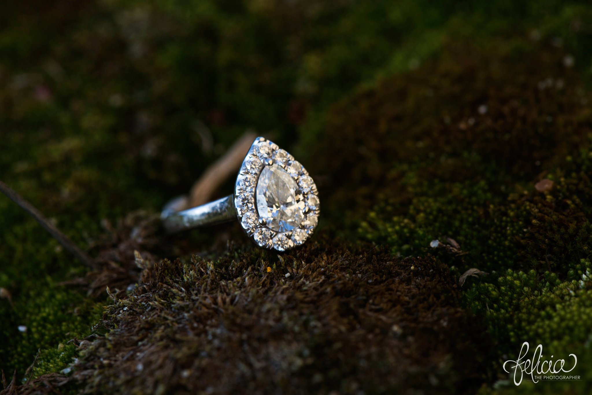 Weston Engagement | Pear Shaped Diamond Ring |Kansas City, MO | Images by www.feliciathephotographer.com